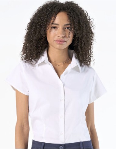 SOL-17020-Womens Stretch-Blouse Excess Short Sleeve